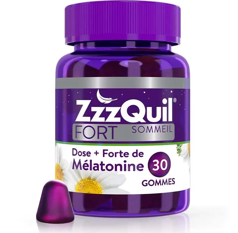 ZzzQuil Fort 30 Gummies Arôme Fruits des Bois - Complément alimentaire pour le sommeil, aide à s'endormir vite
