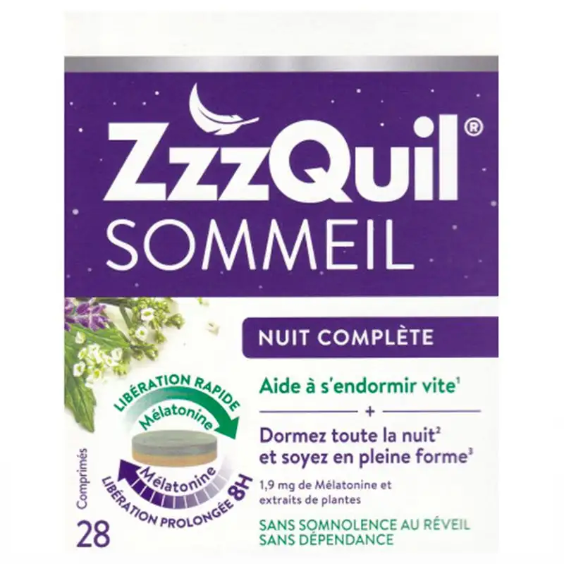 Zzzquil Sommeil Nuit Complète - 28 Comprimés - Endormissement rapide et sommeil réparateur