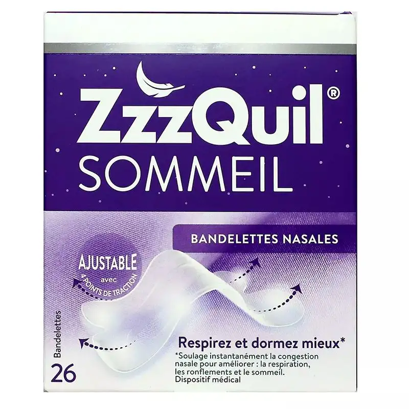 Zzzquil Sommeil Bandelettes Nasales - 26 Bandelettes - Améliore la respiration et anti-ronflements