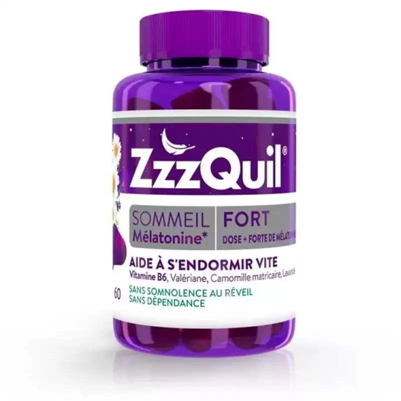 Zzzquil Sommeil Fort - 60 Gommes - Saveur Fruits des Bois - Endormissement rapide