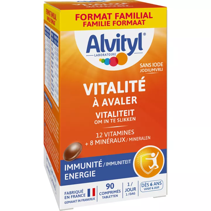 Alvityl Vitalité à Avaler 12 Vitamines 90 comprimés
