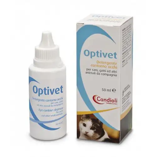 Candioli Optivet Nettoyant Contour Des Yeux Pour Chiens Chats Et Autres Animaux Flacon 50 ml