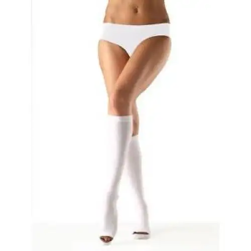 Sigvaris Thrombo Genou Haut Bout Ouvert Antiembolie Ambidextre MS Blanc Couleur Taille 4