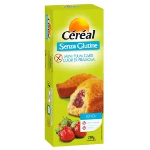 Céréal Mini Cake Aux Prunes Coeur Fraise Sans Gluten 210g
