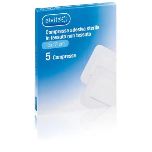 Alvita Compresse Adhésive Stérile Taille 15x15cm