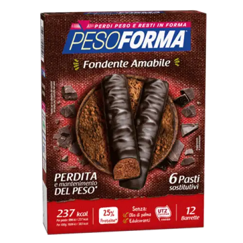 Pesoforma Barres Substitut de Repas Chocolat Noir Amabile 12 Barres