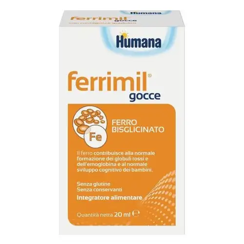 Humana Ferrimil Gocce Integratore di Ferro per Bambini e Adulti 20 ml