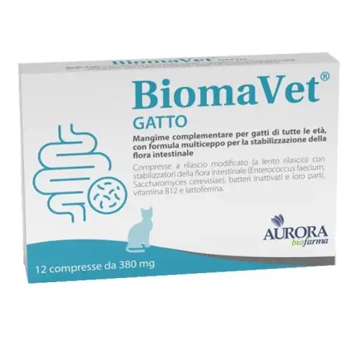 Aurora Biofarma Biomavet Gatto 380mg 12 Compresse Probiotico
