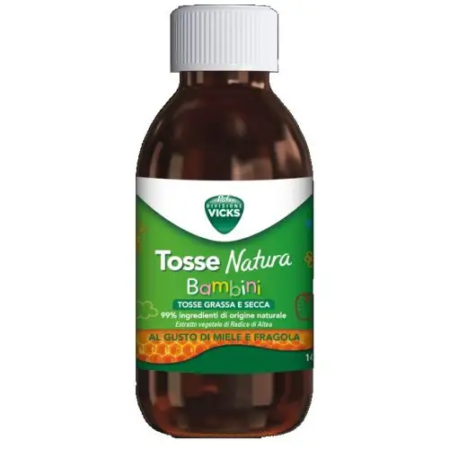 Vicks Sciroppo Tosse Natura Bambini Miele e Fragola 140ml