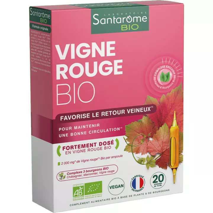 Santarome Vigne Rouge Bio 20 ampoules