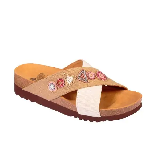 Tissu Chaussures Femme Scholl® La Serena + Ornement Semelle Intérieure Bioprint® Couleur Marron Taille 38