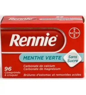 RENNIE Sans sucre MENTHE VERTE Boite de 96