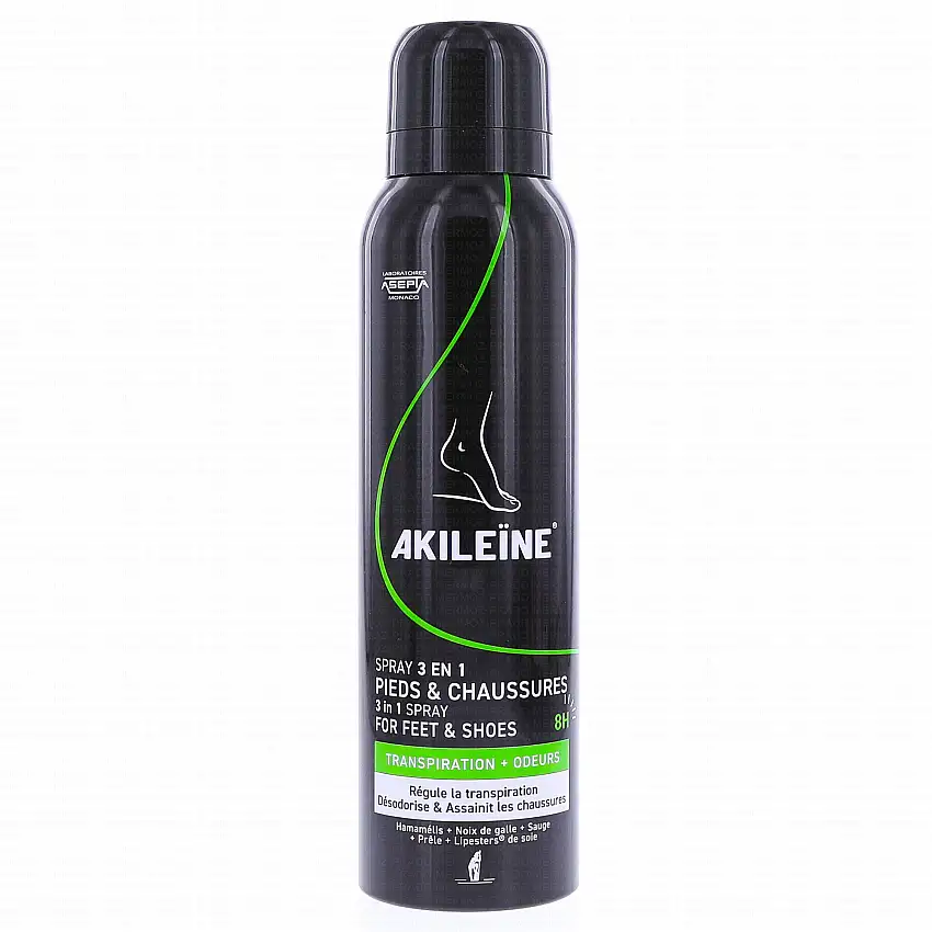 AKILEINE Vert - Spray 3 en 1 Pieds & Chaussures 150ml