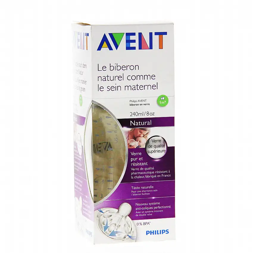 AVENT Biberon natural en verre 240ml