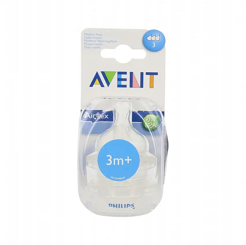 AVENT Tétine silicone débit moyen boîte de 2