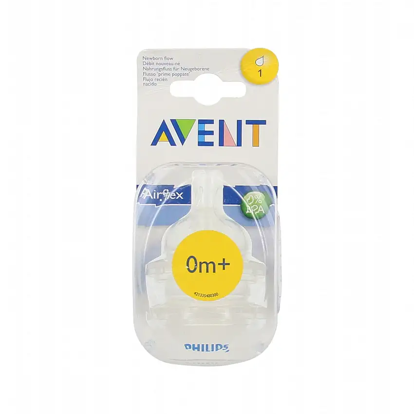 AVENT Tétine silicone débit nouveau né 0 mois et plus lot de 2