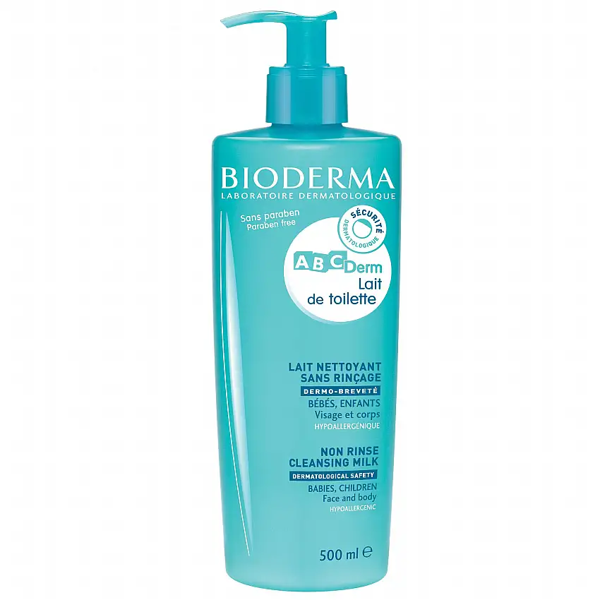 BIODERMA ABCDerm - Lait de toilette bébé nettoyant sans rinçage flacon 500ml