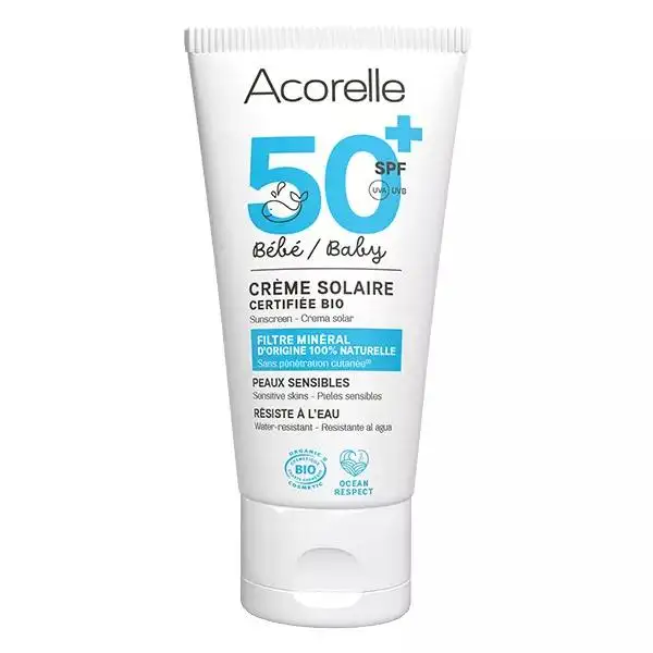 Acorelle Crème Solaire Bébé Bio SPF50+ 50ml