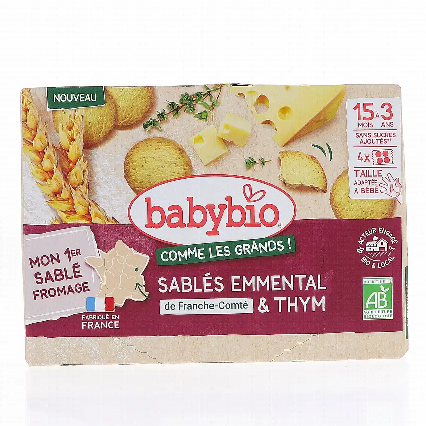 BABYBIO Sablés emmental et thym bio x16 biscuits