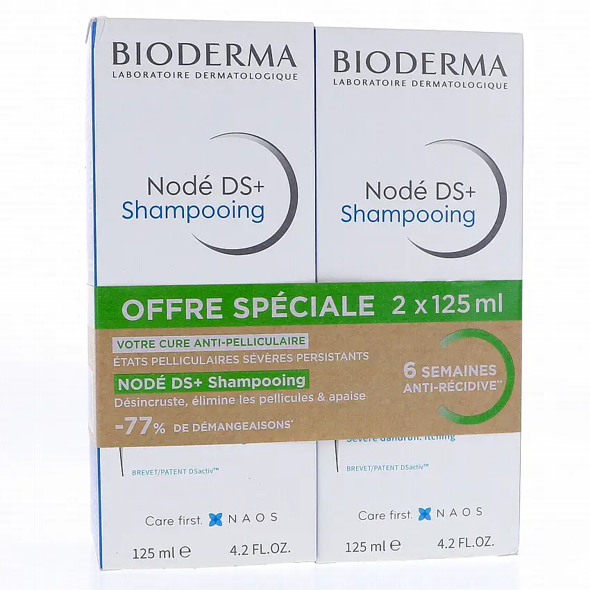 BIODERMA Nodé - DS+ shampooing antipelliculaire intense lot de 2x125ml