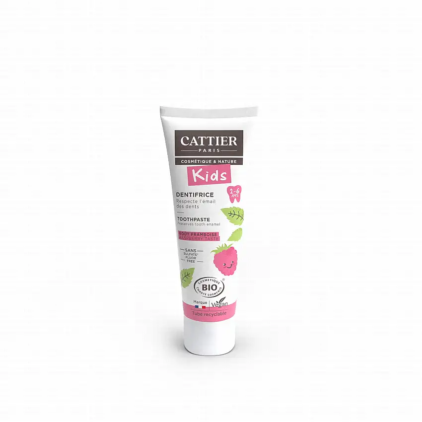 CATTIER Kids Bio dentifrice 2-6 ans goût framboise tube 50ml