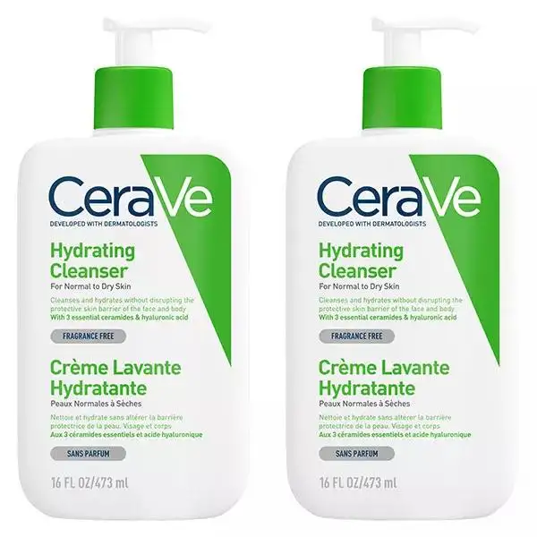 CeraVe Nettoyants Crème Lavante Hydratante Visage Corps 2x473ml
