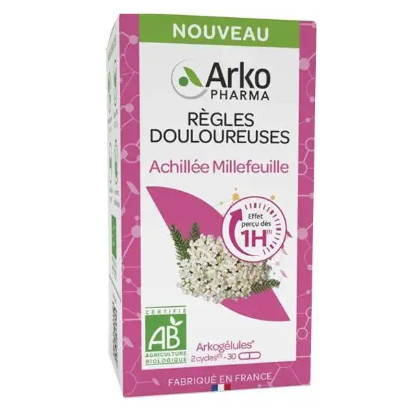 Arkpharma Arkogélules Règles Douloureuses Achilée Millefeuille BIO 30 gélules