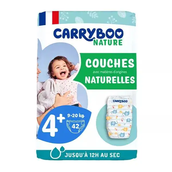 Carryboo Nature Couches Naturelles et Chou Taille 4+ (9-20kg), x42