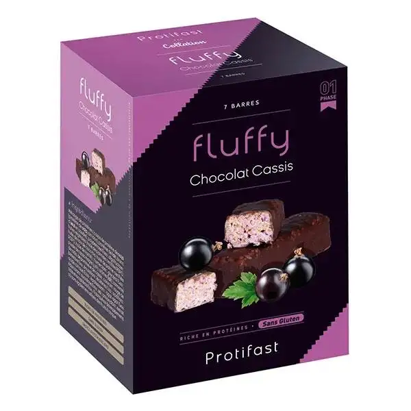 Protifast Barre Fluffy chocolat cassis - 7 barres