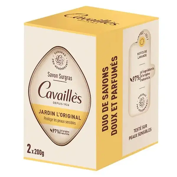 Cavailles Savon surgras Jardin l'original 2X200gr