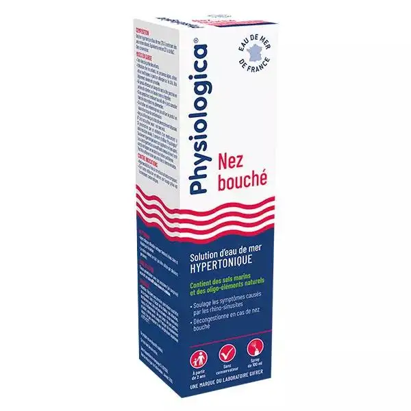 Gifrer Physiologica Solution d'Eau de Mer Nez Bouché 100ml