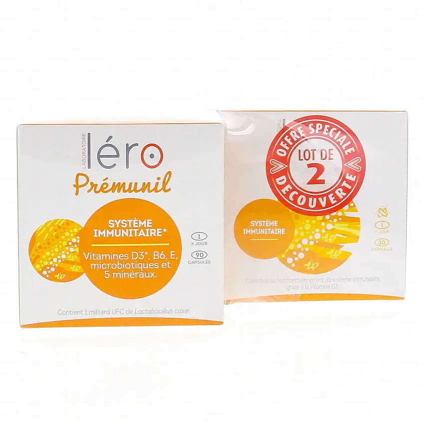 LERO Activ' Prémunil adulte système immunitaire 90 + 30 capsules offertes