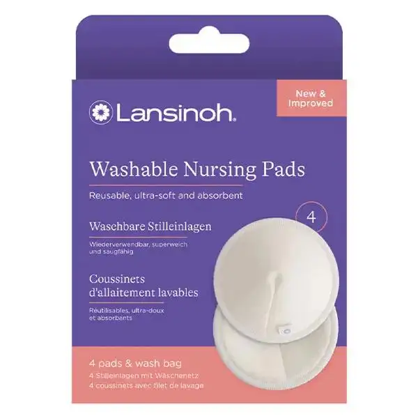 Lansinoh Coussinets d'allaitement lavables x4