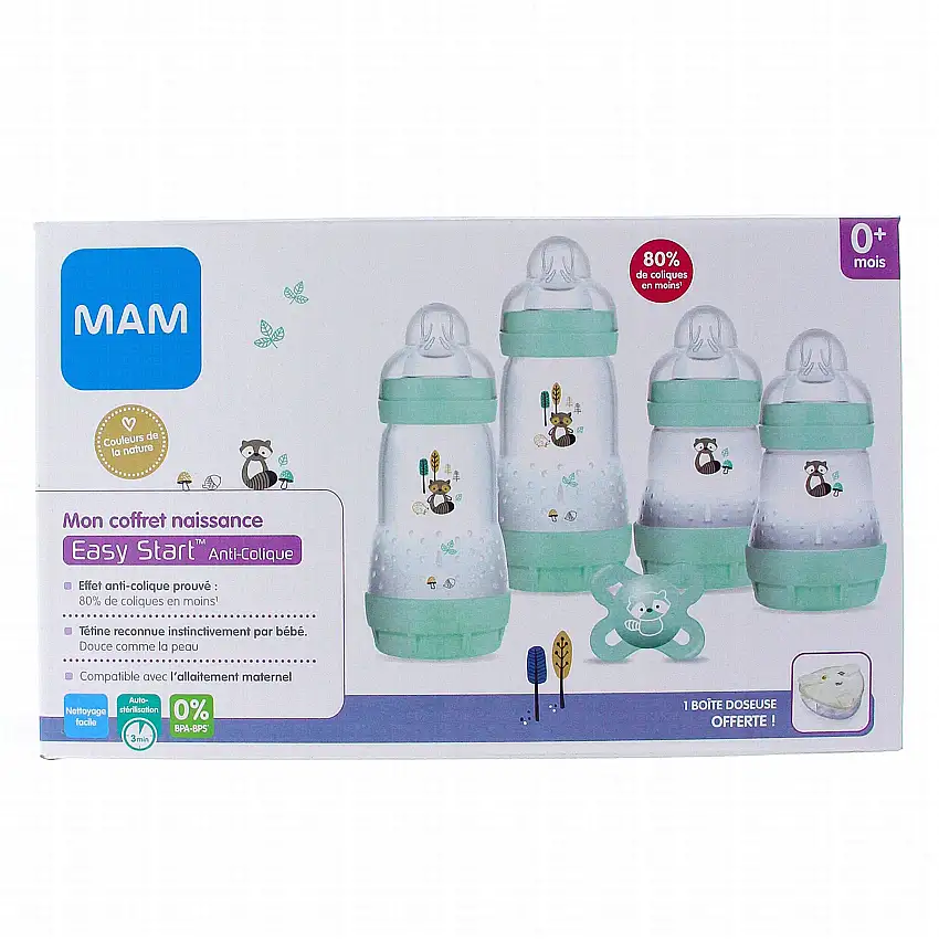 MAM Easy Start - Mon premier coffret biberon nature aqua