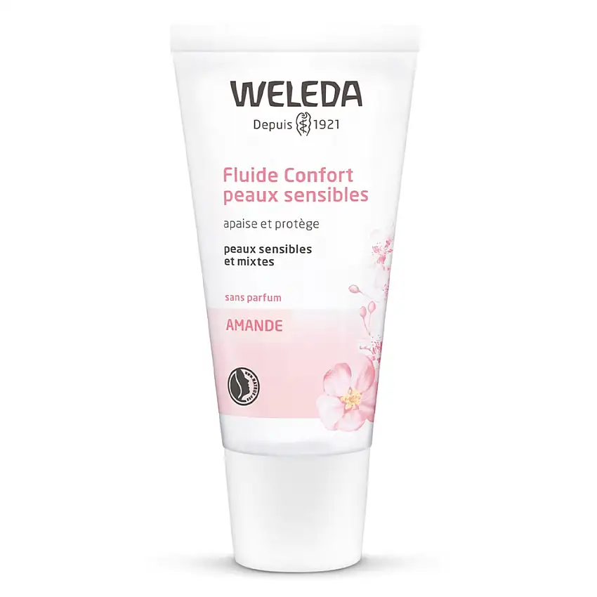 Amande Fluide Confort Peaux Sensibles- Peaux Mixtes - Sans Parfum - 30 ml