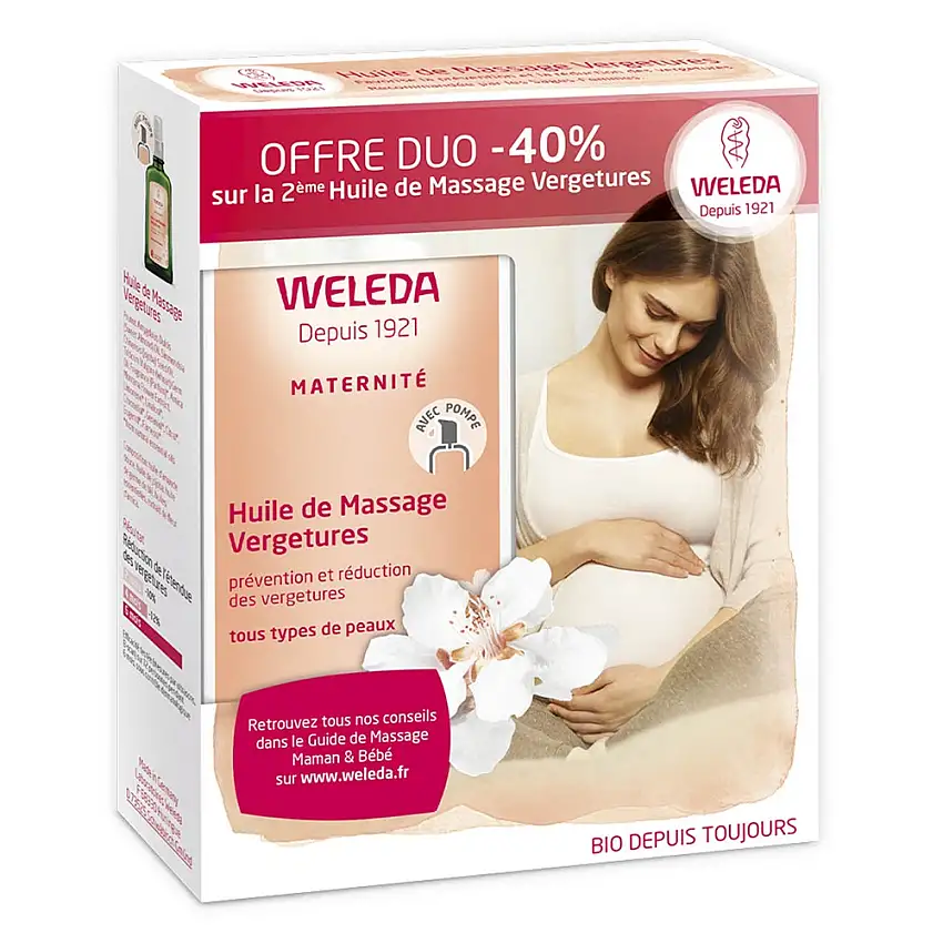 Maternité Huile de Massage - Prévention et Réduction Des Vergetures 2 x 100 ml