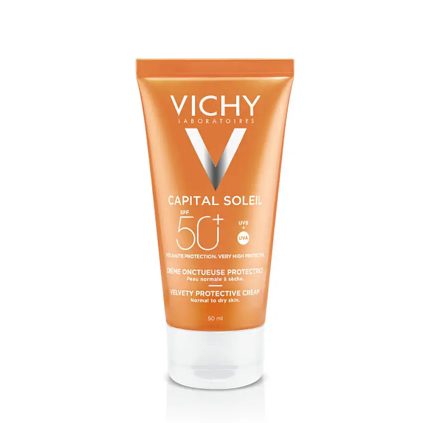 Capital Soleil SPF 50+ Crème Visage Onctueuse Perfectrice de Peau 50 ml