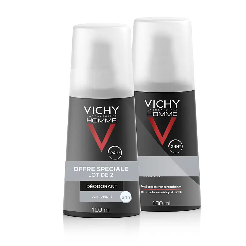 Déodorant Ultra-Frais 24H Homme Spray 2x100 ml