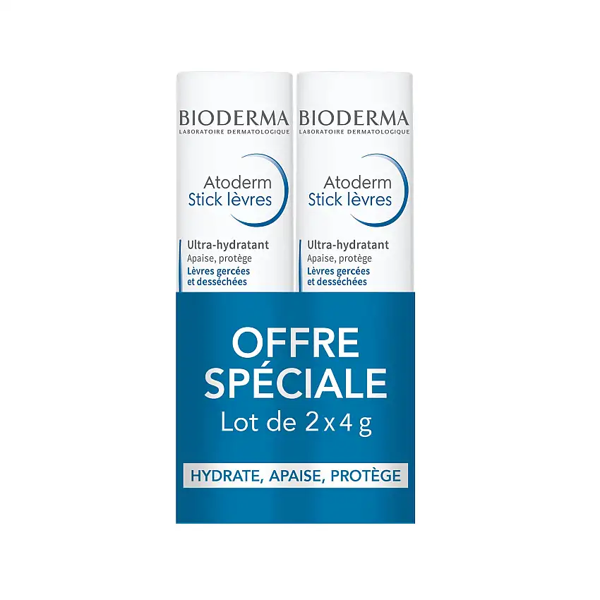 Atoderm Stick Lèvres Ultra-Hydratant 2x 4g