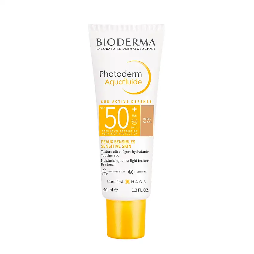Photoderm Aquafluide Fluide Ultra-Légère Hydratante Doré - Peaux Sensibles - SPF50+ 40 ml