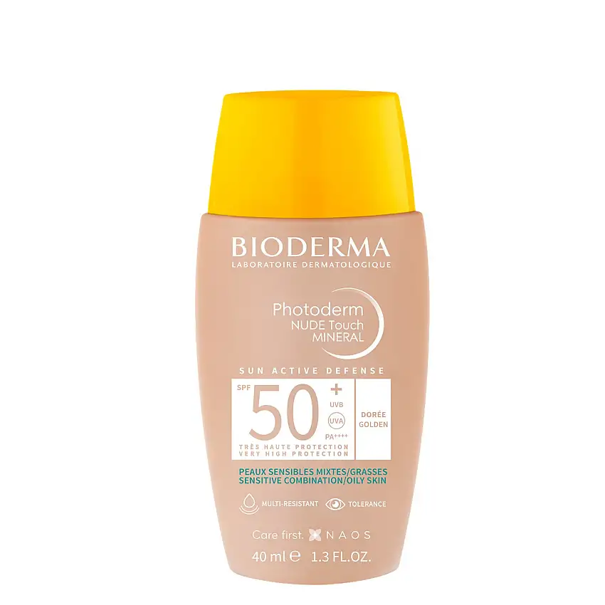Photoderm Nude Touch Soin Minéral Teinté Doré - Peaux Sensibles Mixtes/Grasses SPF50+ 40 ml
