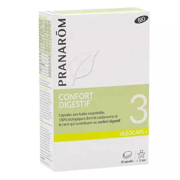 Pranarom Oleocaps 3 Confort Digestif Bio 30 capsules