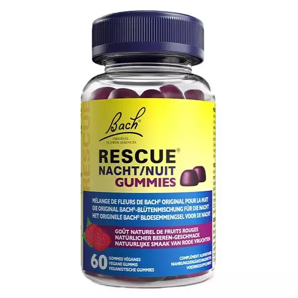 Rescue Nuit Gummies saveur Fruits rouges 60 unités