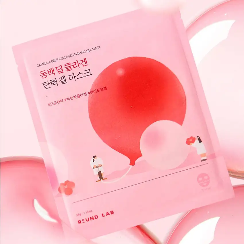 ROUND LAB Camellia Deep Collagen Firming Gel Mask - #Pack of 4