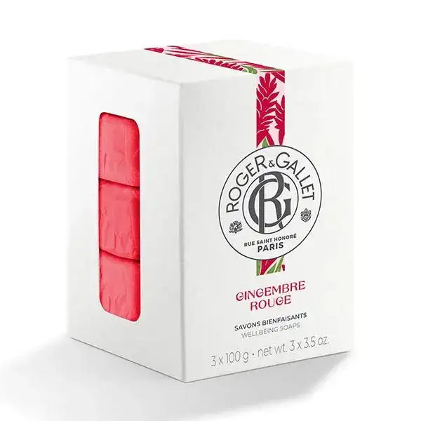 Roger & Gallet Gingembre Rouge Coffret Savon Bienfaisant 3 x 100g