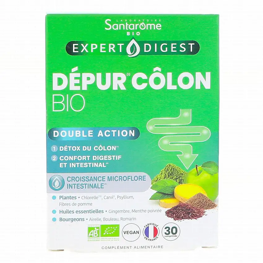 SANTAROME Expert Digest - Dépur Côlon Bio x30 comprimés