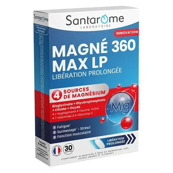 Santarome - Magnésium 360 Max LP - Libération prolongée - 30 comprimés