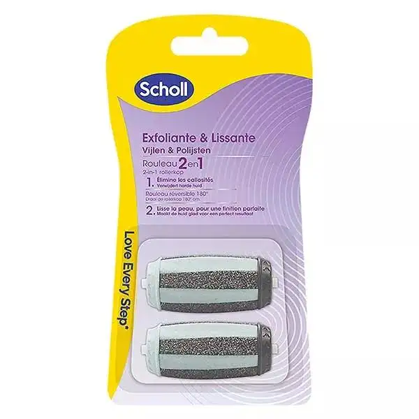 Scholl Rouleaux de Remplacement 2 en 1 Exfoliant & Lissant pour Râpe Electrique
