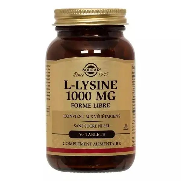 Solgar L-Lysine 1000mg 50 comprimés