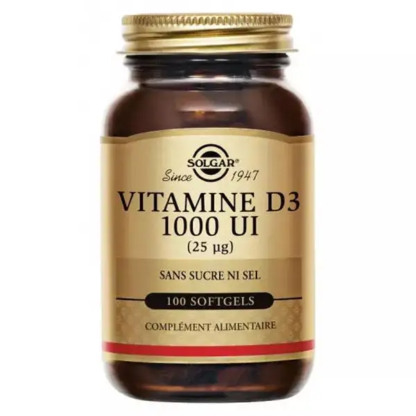 Solgar Vitamine D3 1000 UI 100 softgels